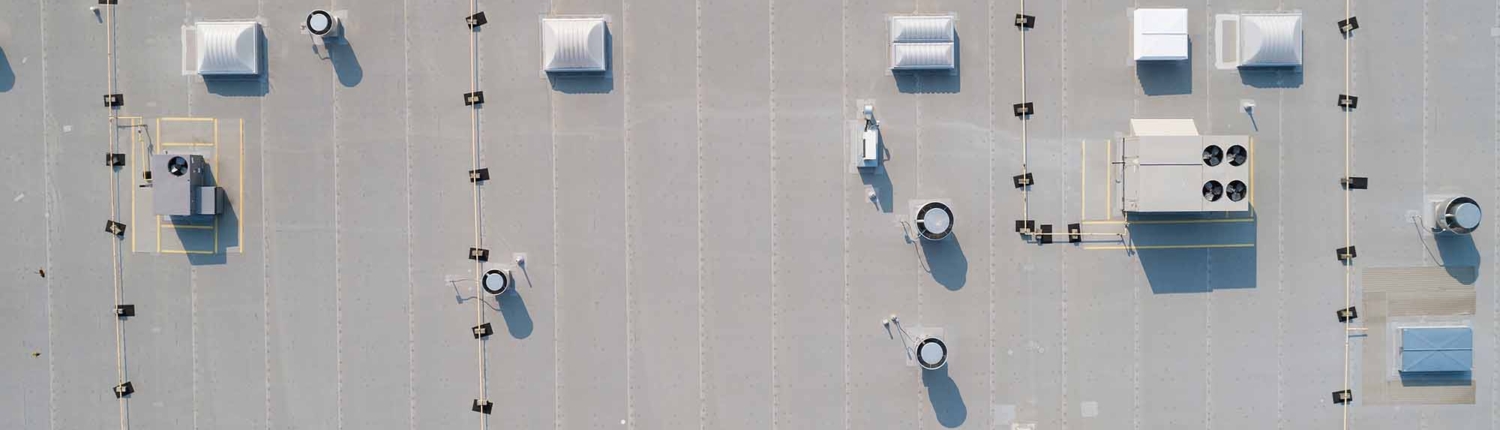 arial view of a commercial roof