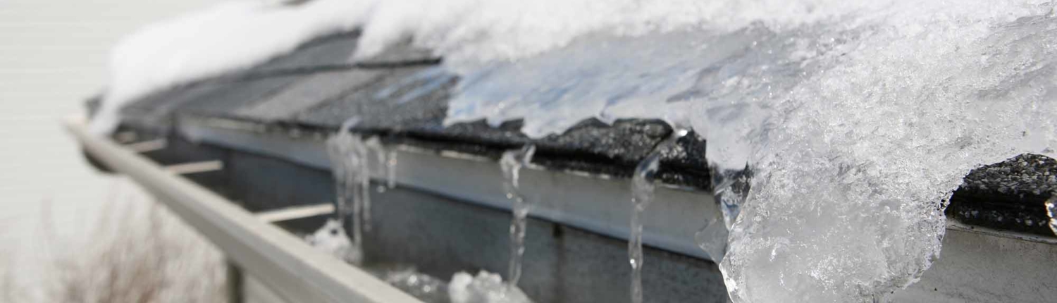 Ice on roof and gutters